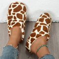 thumbnail image 6 of NOKIO Giraffe Pattern Coral Velvet Bedroom Slippers Plush Home On Shoes Indoor Shoes Women'S Memory Foam Thong Slippers Comfy Indoor Cotton Slippers Non-Slip Women'S Indoor Slippers, 6 of 7