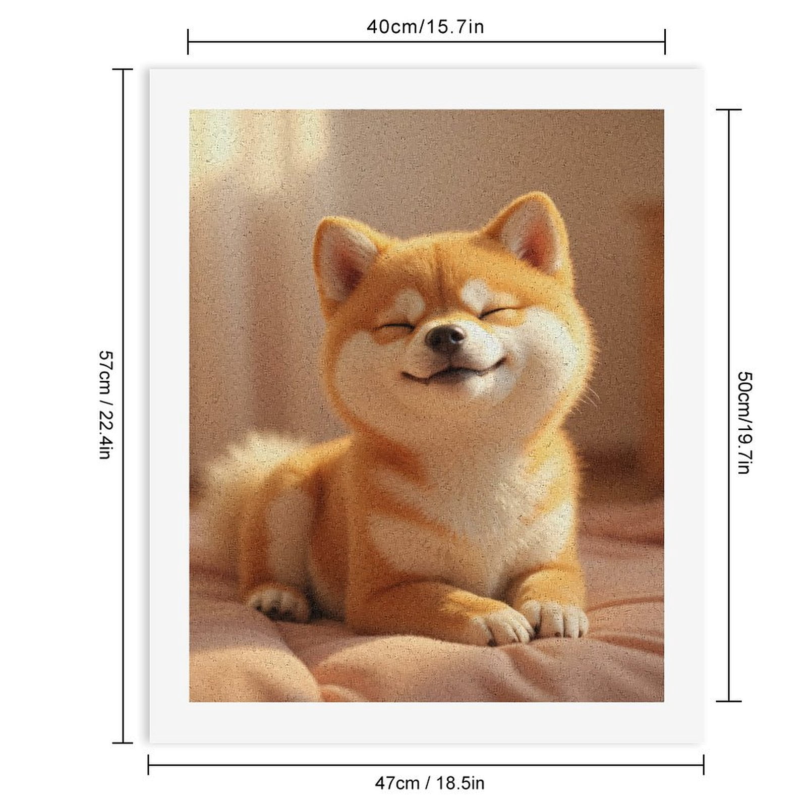 Paint by Numbers Kit for Adults, Adorable Smiling Shiba Inu Dog Paint by Numbers, Easy Paint by Numbers Kit for Adults Beginner, DIY Adult Paint by Number Kits on Canvas, Home Decor