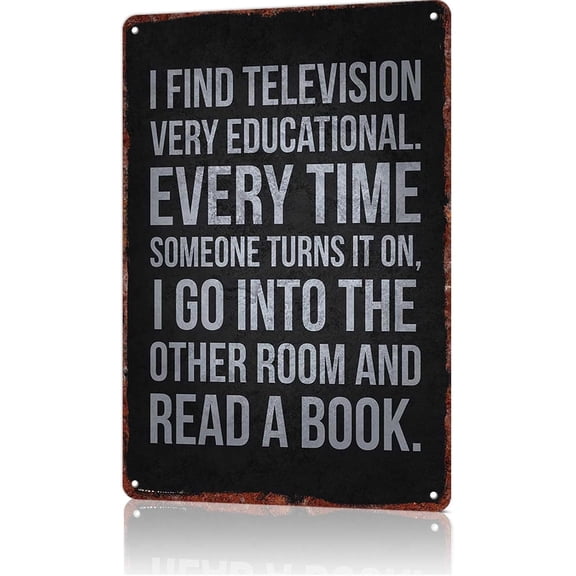 Read Sign Education Book Vs Tv Funny Vintage Metal Tin Sign Book Signs Library Decor For Home Library Bookstore Coffee Shop Study Room Kids Room Classroom Wall Decor 8x12inch