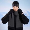 thumbnail image 2 of FAHXNVB 3 Piece Knit Hat Scarf Gloves for Men and Women Cold Weather Thermal Accessories Long Scarf Winter Hat and Gloves, 2 of 7