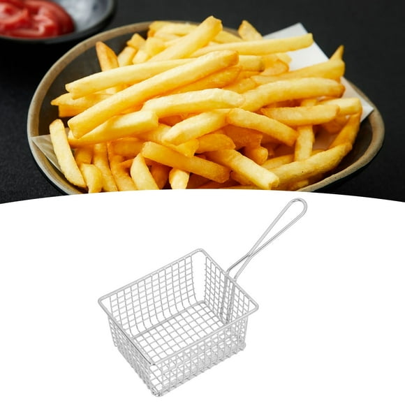 Stainless Steel Deep Fryer Basket, Multifunctional High Temperature Resistant Frying Basket for Frying Chips Chicken Fish Fries