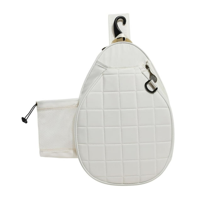 QualitChoice Tennis Racquet Bag Excellent Capacity Squash Pickle Ball Active Individuals Tennis Bag For Men Women 2 Rackets Backpack White 29.5x10x43cm