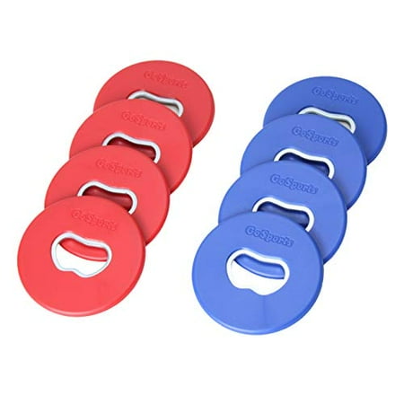 

GoSports Bottle Opener Replacement Washer Set - Plastic Coated Metal with Bottle Opener - Set of 8 Washers
