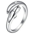 thumbnail image 6 of Teissuly Ring Gold Dolphins Open Ring Midi Pinkie Finger Toe Ring For Women, 6 of 6