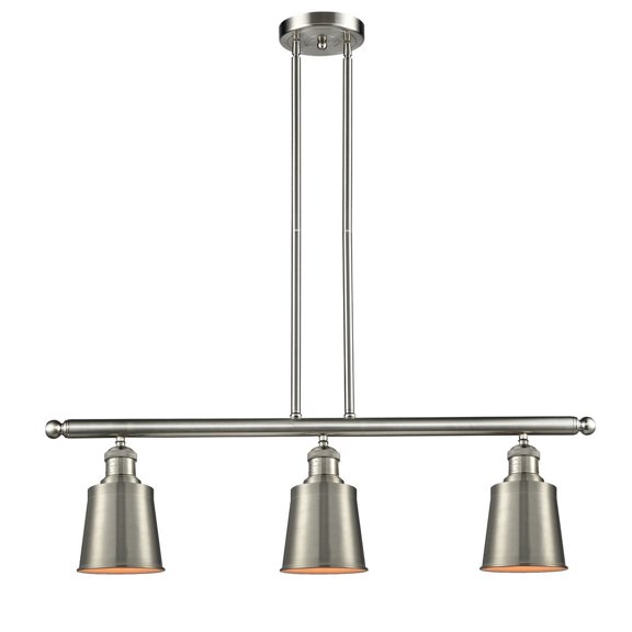 Innovations 213-SN-M9-SN-LED Addison 3 Light Island Light part of the Franklin Restoration Collection, Brushed Satin Nickel
