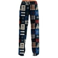 thumbnail image 3 of Adult Fashionable Loose Christmas Printed Casual Pants, Loungewear Sleep Pants with Drawstring Elastic Waist for Home and Comfortable Wear,Royal Blue,S, 3 of 5
