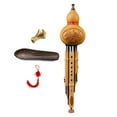 thumbnail image 2 of Hulusi Flute Metal Chinese Musical Instrument for Performance Music Learning c key, 2 of 9