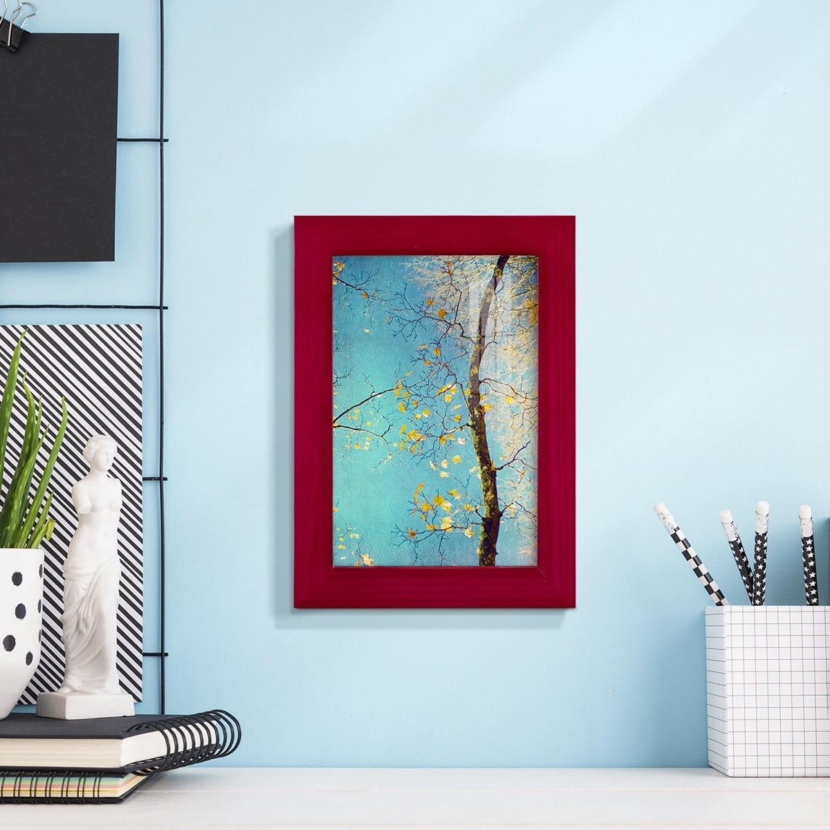 Autumn Tapestry III -Framed Print w/glass-Cherry Red