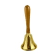 thumbnail image 3 of Campana de mano de latón, campana decorativa, mango de madera, campana para cena, campana para almuerzo, decoración 9 cm x 211 cm, 3 of 9