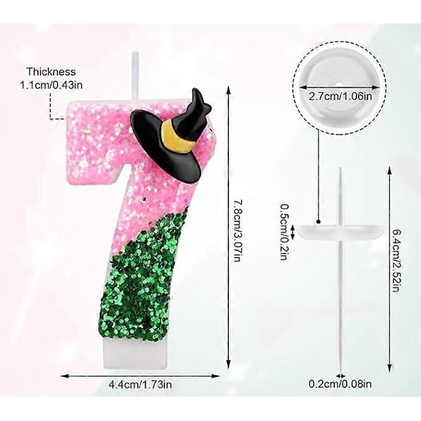 Birthday Number 7 Candle for Cake Topper Decoration - 7th Birthday Candle for Party Kids Adults Numeral Anniversary Witch Theme Party Supplies