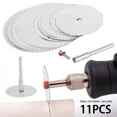 thumbnail image 1 of Ensemble de 11 Pcs Mini Lame de Scie Circulaire Disque de Coupe en Acier Inoxydable Roue de Coupe en Bois pour Outil Rotatif Outil Électrique, 1 of 6