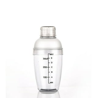 FEOOWV 2 Pcs Plastic Cocktail Shaker,Drink Mixer Hand Shaker Cup with  Scales,Transparent (17 oz / 500cc)