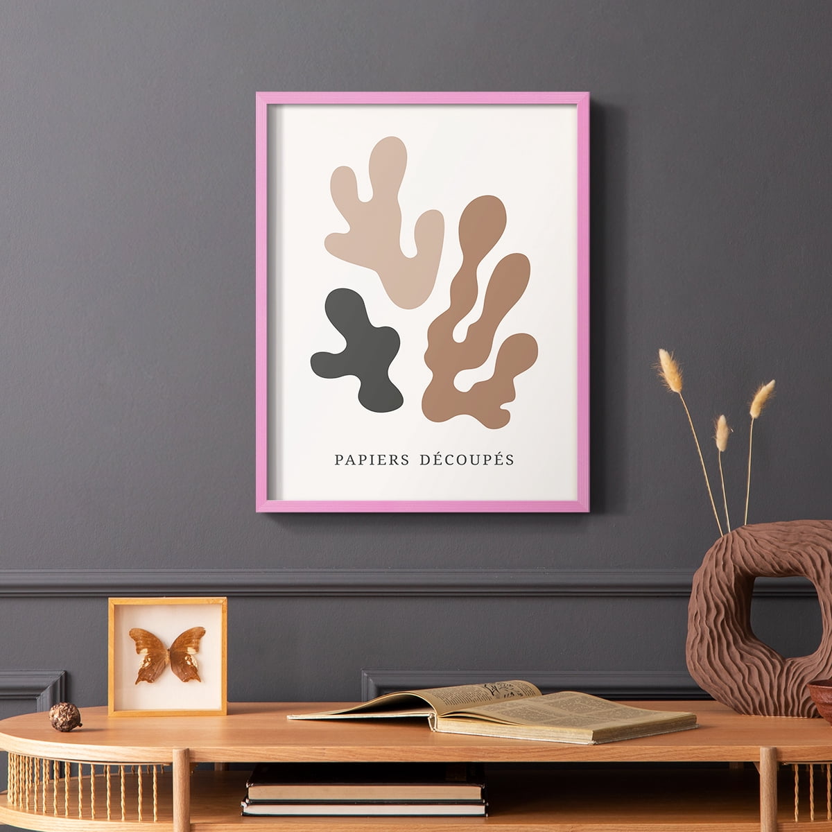 Matisse CDIV in Pink Solid Wood Framed Print No Nail Hanging