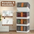 thumbnail image 6 of Homall 4 Pack, 304QT, Large Collapsible Storage Bins with Lids, Stackable Plastic Toys&Books Storage Containers with Wheels, Closet Organizers and Storage Boxes for Craft, Home, Pantry, Office, Dorm, 6 of 11