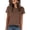Brown, variant on Women Short Sleeve Tops Summer Basic Tee Wrinkle-Free Trendy Cute T Shirts 2026 Spring Business Casual Outfits Black X-Large