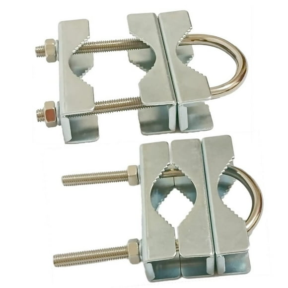 Dual Antenna Mast Clamp V Jaw Block with U Bolts for Pipe Mounting