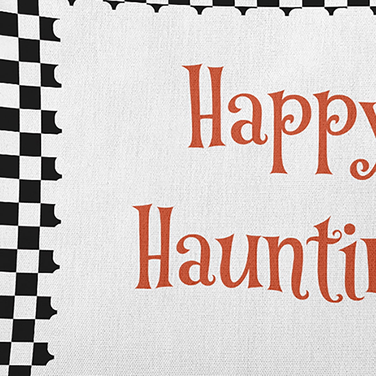 16" x 16" Simply Daisy Halloween Happy Haunting Checks Polyester Indoor/Outdoor Pillow, Black Qty 1
