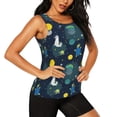 thumbnail image 2 of Bixox Women's Space and Animals Printed Sleeveless Fitness Workout Running Quick-Dry Tank Top, 2 of 7