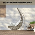 thumbnail image 4 of Ulax Furniture Wicker Teardrop Hanging Basket Chair with Steel Chains and Soft Cushion, Beige, 4 of 7