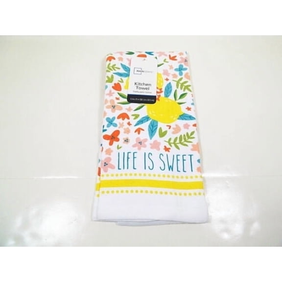 Printed Kitchen Dish Towels 100% Cotton Drying Towel Life is Sweet
