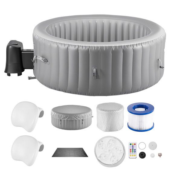 Inflatable Hot Tub 4-6 Person Capacity 81.9 x 26in 130 Air Jets w/Headrest Spa