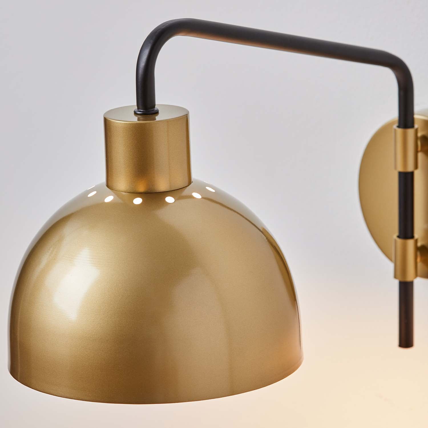 Better Homes & Gardens Wall Light Sconce, Burnished Brass and Matte Black Finish