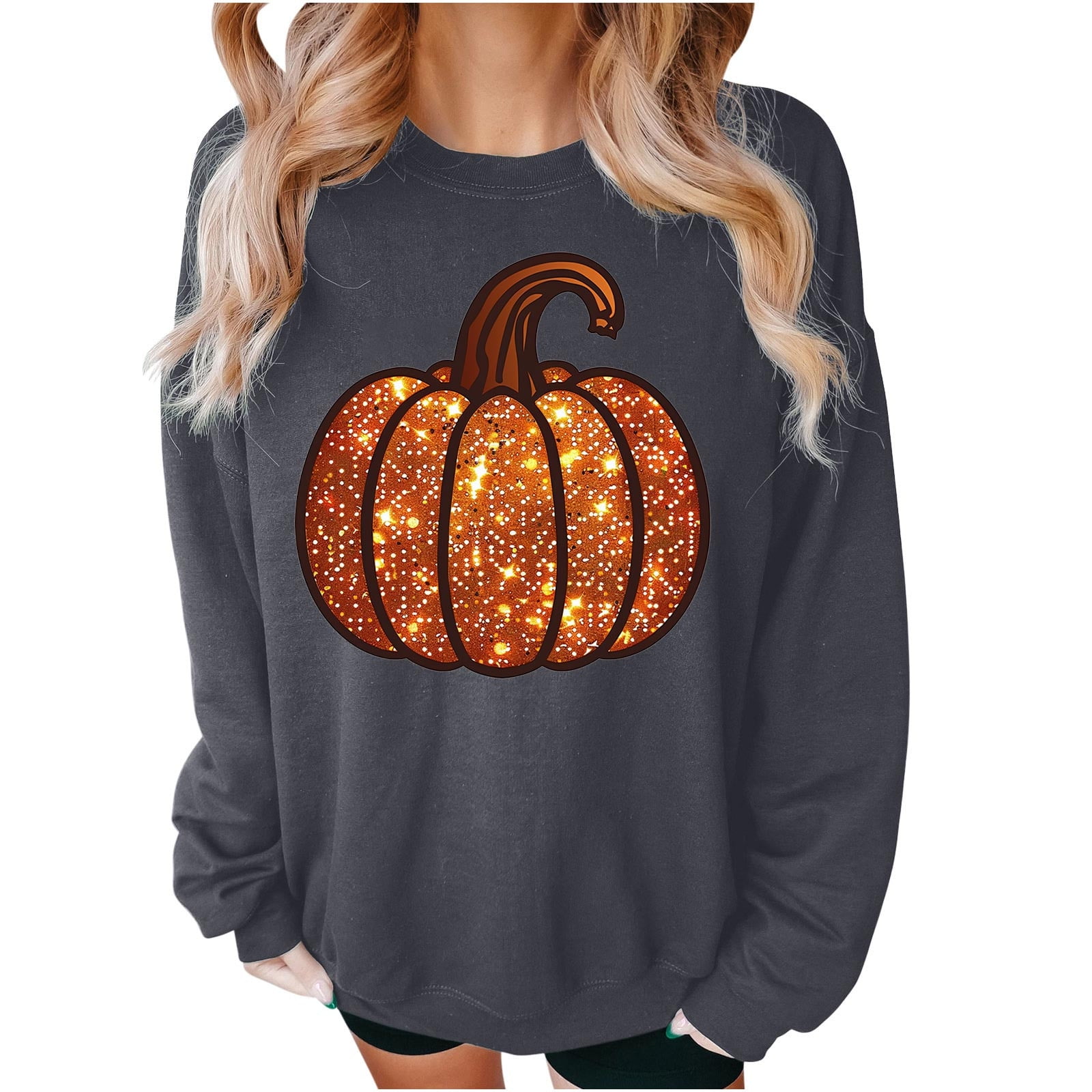 ✴︎ひな人形✴︎ Seyumixi Women Halloween Pumpkin Face Sweater Cute Spooky