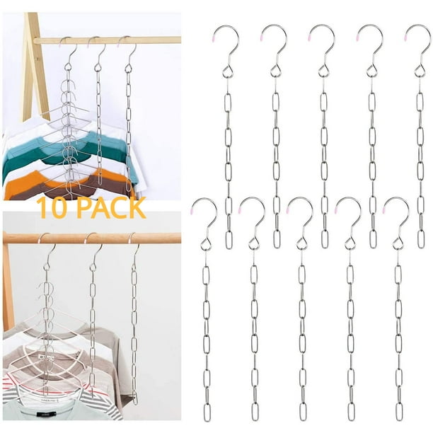 10 Pack Closet Organizer Clothes Hangers Space Saving Metal Hanger