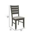 thumbnail image 5 of Benjara Lyla 19 Inch Side Chair, Set of 2, Ladderback Style, Rustic Gray Wood, 5 of 5