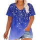 thumbnail image 1 of Camisetas Casuales de las Mujeres Más Tamaño V-Cuello Impresión Manga Corta Color Sólido Base de Verano Superior, Ligero para Diario, 1 of 9
