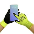 thumbnail image 5 of QEAR 2 Prs Pack Hi Visibility Yellow Cut Resistance Work Safety Gloves, Nitrile Foam Palm Coated, Touch Screen, Superior Grip and Abrasion, Size Medium, 5 of 6