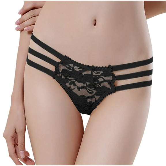 ZVNAΖH Womens Sexy G-String Thongs, Erotic Panties, Valentine's Day Gifts, Floral Lace See Though Low Waist Panties