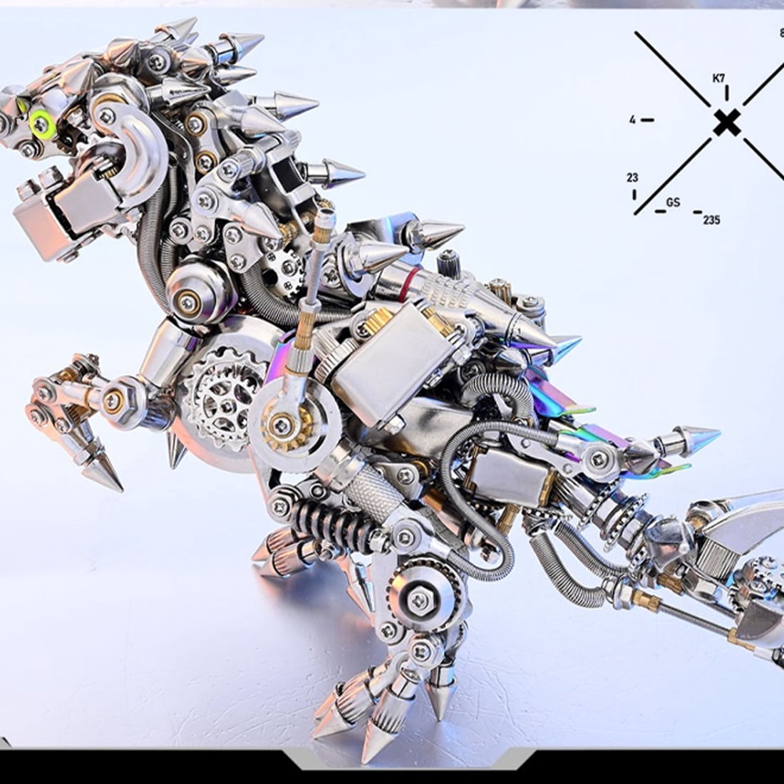 3D Metal Puzzle Mecha Dragon with Wings DIY Assembly Kit Steampunk Style Model Building Project Creative Handmade Display Art(ZYX028/1450pcs+)