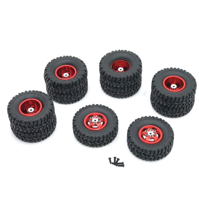 Vogacara 1 Juego de ruedas de Metal para coche RC, Kit de herramientas de control remoto creativo profesional resistente al desgaste, juego de ruedas de Kits de construcción modelo Rojo Vogacara FN001365-01