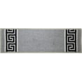 thumbnail image 1 of Custom Size Cut to Size Stair Treads Meander Greek Key Grey Customize Slip Resistant Latex Backing Low Profile Stair Tread Set Of 13 (Grey 8.5in x 36 in), 1 of 6