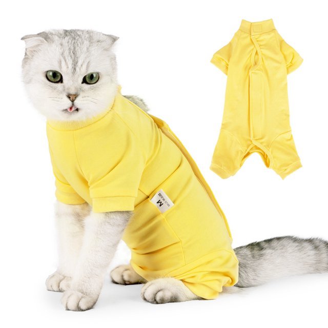 Cat Recovery Suit for Abdominal Wounds or Skin Diseases, Breathable
