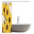 thumbnail image 2 of MYPOP Sunflower Shower Curtain, Vintage Rustic Looking Grunge Sunflowers Field Blooms Fabric Shower Curtain Set with Hooks, 60 X 72 Inches, 2 of 2