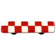 thumbnail image 1 of Hot Knobs HK7000-PA Brick Red & White Rectangle Glass Cabinet Pull - Aluminum Post, 1 of 1