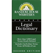 Random House Webster's Pocket Legal Dictionary 9780679764359