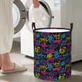 thumbnail image 4 of Lsque Graffiti Art pattern Laundry Hamper Basket, Tall Woven Rope Hamper Basket for Clothes, Lightweight Storage Basket, Collapsible Waterproof-Small, 4 of 8