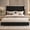 Black, variant on Queen Bed Frame with 58" Tall Headboard Velvet Upholstered Platform Bed,Channel Tufted Wingback and Plating Trim, Chrome-Plated Legs, Wood Slats, No Box Spring Needed, Noise Free, Cream