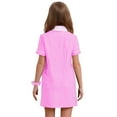 thumbnail image 2 of vastwit Robe d'Uniforme Scolaire à Carreaux Vichy à Manches Courtes pour Filles Enfants, Robe Trapèze Décontractée d'Été avec Bandeau, Rose 16, 2 of 6
