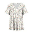 thumbnail image 4 of Njoeus Going Out Tops for Women Custom T Shirts Womens Summer Tops Casual Short Sleeve Tunic Tops for Women Trendy 2024 V Neck Plus Size Loose Fitted Flowy T-Shirts S-5Xl Vacation Outfits for Women On, 4 of 4