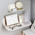 thumbnail image 4 of Juego de 2 estantes de pared blancos, sin necesidad de taladrar, fácilmente extensibles, aptos para dormitorios, salas de juegos, baños, salones y oficinas., 4 of 5