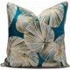thumbnail image 1 of Luxury Lotus Leaf Printed Pillow Cover Decorative Square Pillowcase Soft Cushion Case for Sofa Bedroom Car (Blue, 18"x18"), 1 of 4