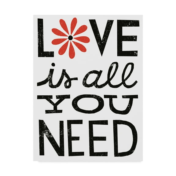 Trademark Fine Art 'Inspiration Love II Red Flowers' Canvas Art by Michael Mullan