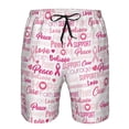 thumbnail image 3 of Pofeuu Breast Cancer Ribbons Awareness Prin Men's Swim Trunks Quick Dry Bathing Suit Swimming Board Shorts Mesh Lining Beach Swimwear-Medium, 3 of 6