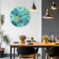 thumbnail image 4 of Wall Clock 14 Inch Teal Green Blue Coastal Round Silent Decorative Wall Clocks Battery Operated for Living Room Bedroom Kitchen Classroom Decor, Nautical Ocean Coral Starfish Shell,Large, 4 of 7