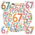 thumbnail image 5 of 35pcs Colorful Numbers Stickers DIY Numbers Animal Stickers for Laptops Suitcase Phone, 5 of 9