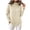 Beige, variant on Women Double Face Thermal Patchwork Mock Neck Thick Base Versatile Fall Tops